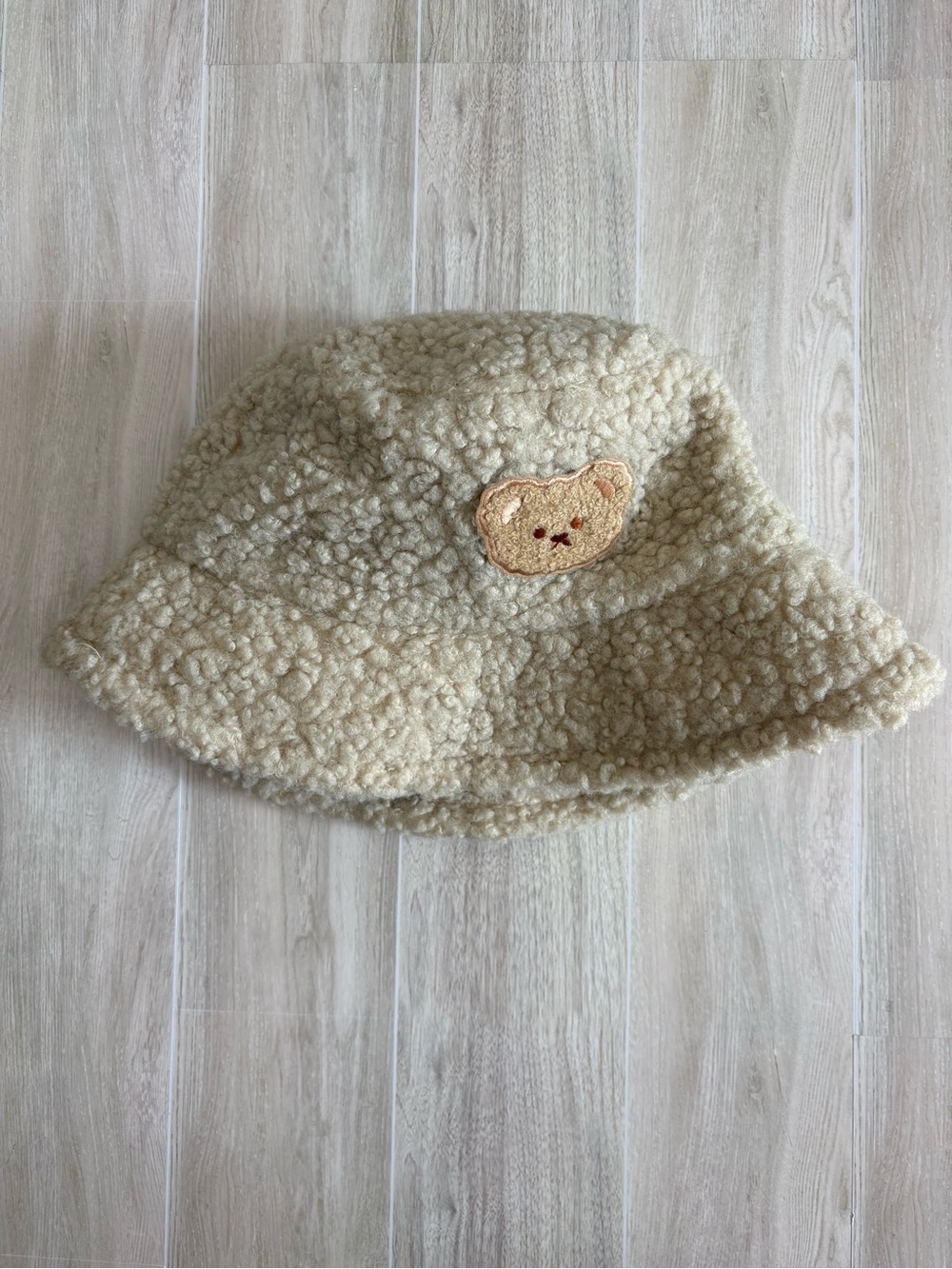 Fuzzy Teddy Bear Bucket Hat Like New One Size Kawaii Soft Girl Cozy Gomi Winter
